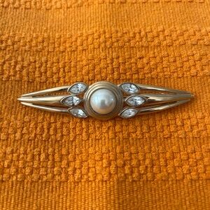 VTG Pearl & Crystal Marquise Pin